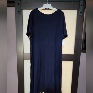 Croft and Barrow XXL Navy Short Sleeve Midi Dress